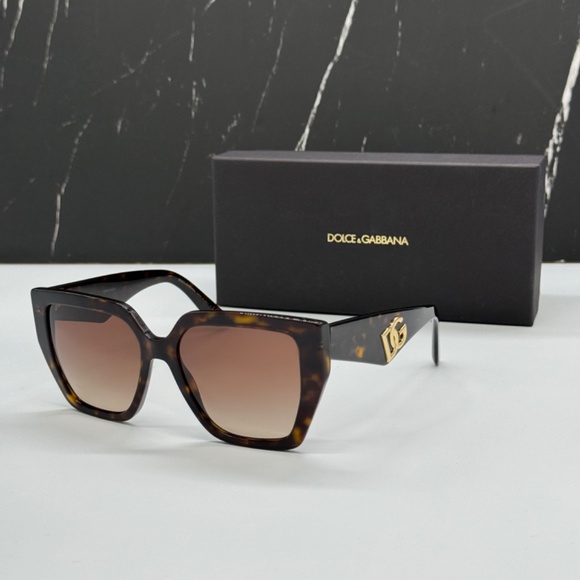 NEW DOLCE&GABBANA DG4438 502/13 WOMEN SUNGLASSES DG4438 50213 BROWN EYEWEAR - Picture 3 of 11